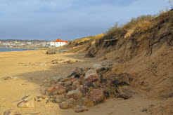 Erosion längs kusten i Ängelholm.