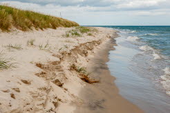 Stranderosion vid Skånes kust.