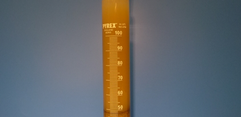 Cylinder för snabb bestämning av finjordshalt.