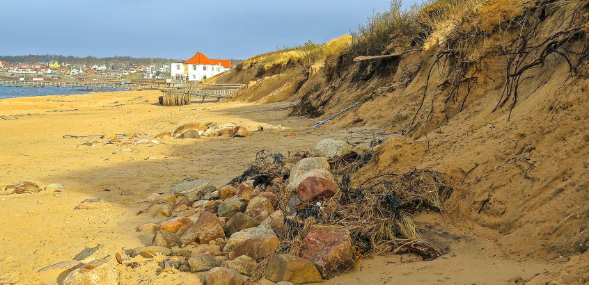 Erosion längs kusten i Ängelholm.