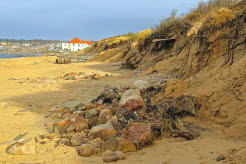 Erosion längs kusten i Ängelholm.